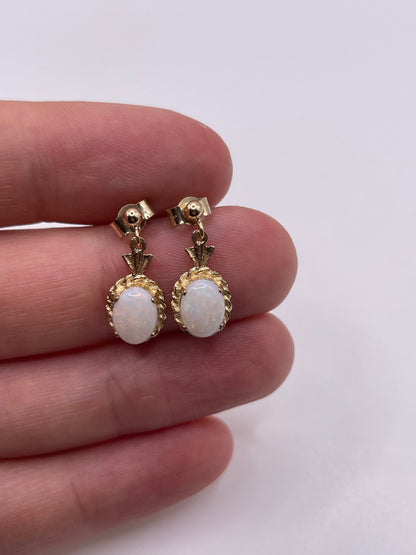 9ct gold opal earrings