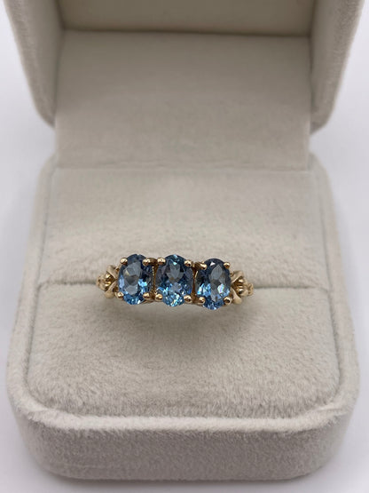 9ct gold blue topaz ring
