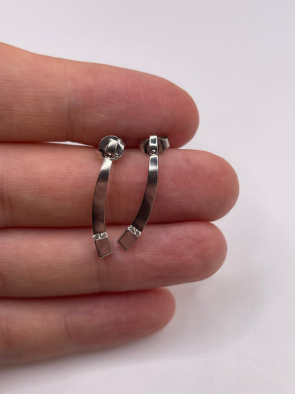 9ct white gold diamond earrings