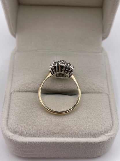 9ct gold diamond cluster ring