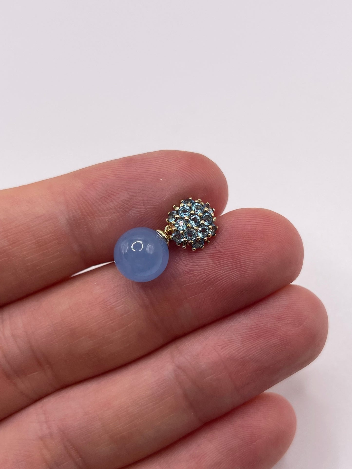 9ct gold chalcedony and topaz pendant
