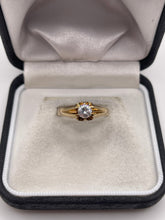 Load image into Gallery viewer, 9ct gold cz gypsy ring
