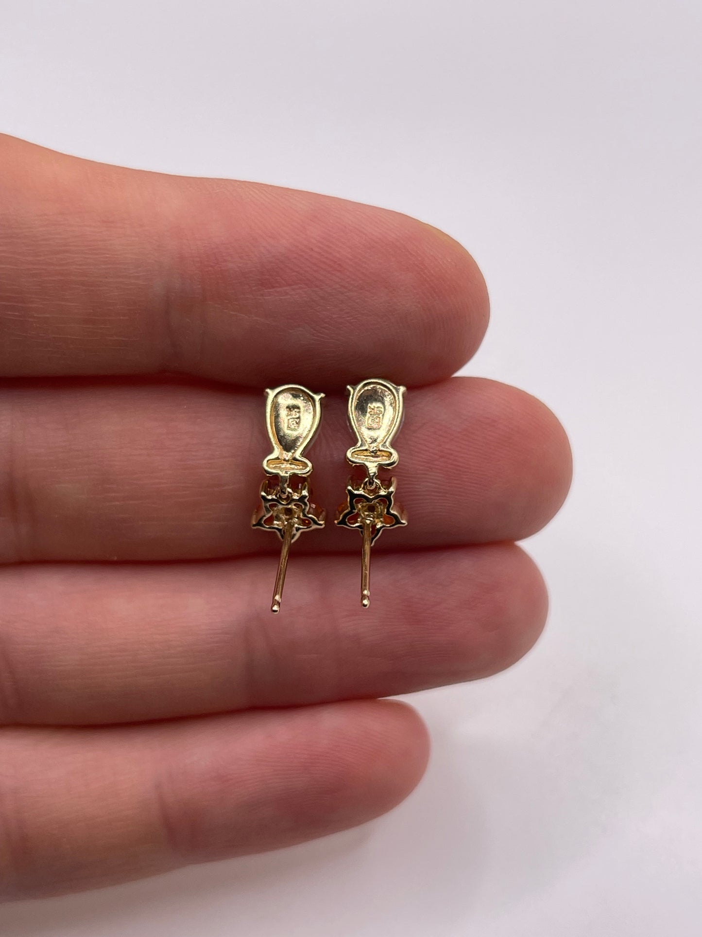 9ct gold opal and diamond earrings