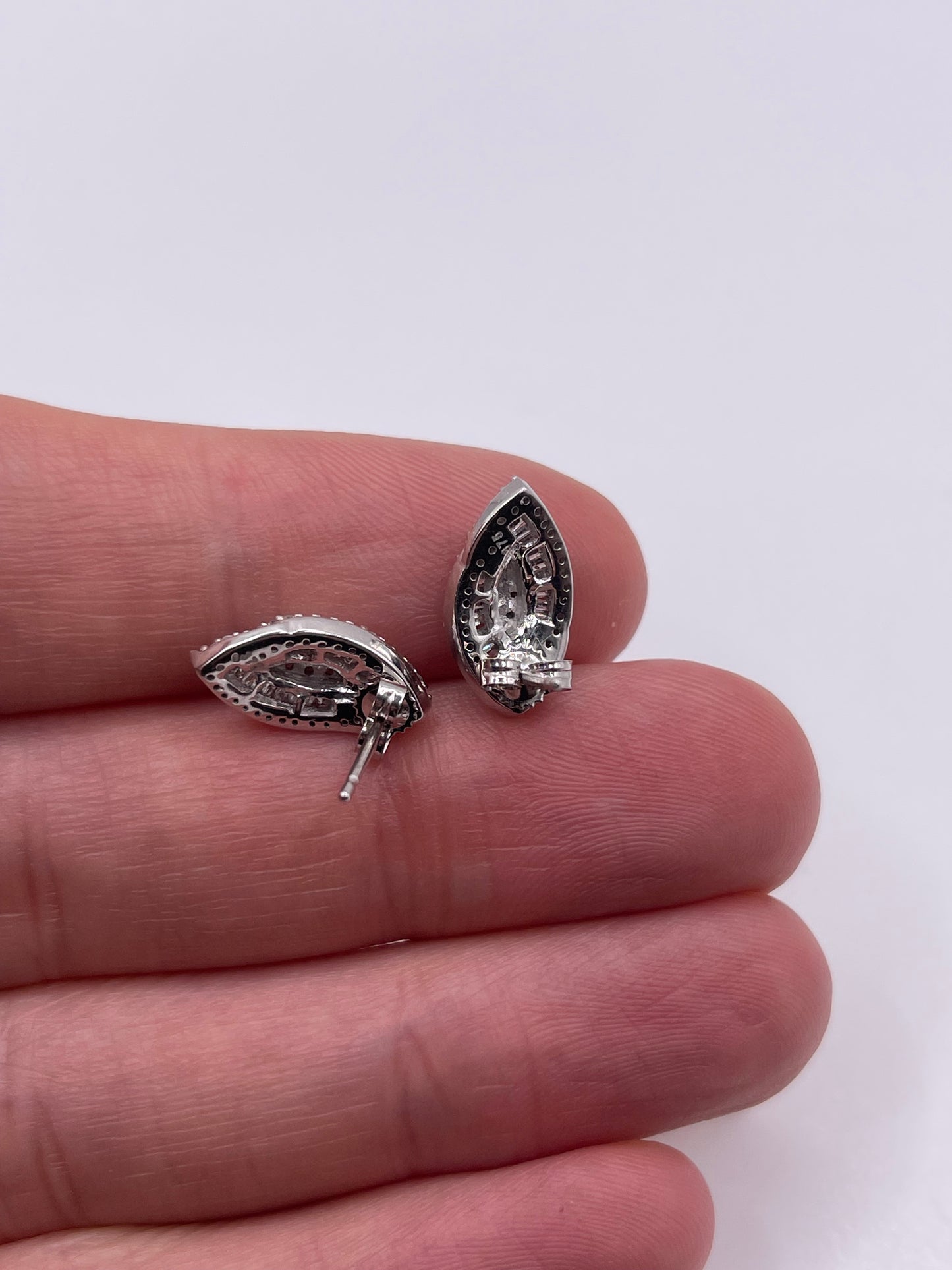 9ct white gold diamond cluster earrings