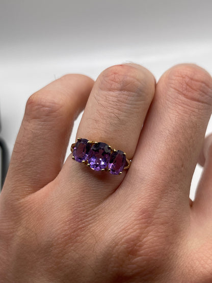 9ct gold amethyst ring
