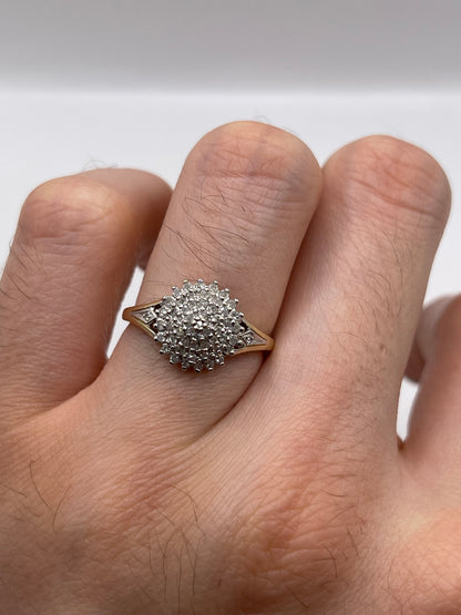 9ct gold diamond cluster ring