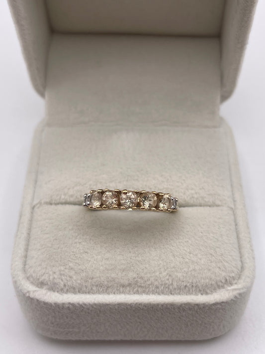 9ct gold quartz and zircon ring