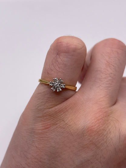 18ct gold diamond cluster ring