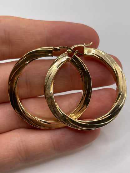 9ct gold creole earrings
