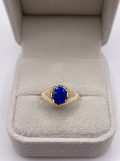 9ct gold lapis signet ring