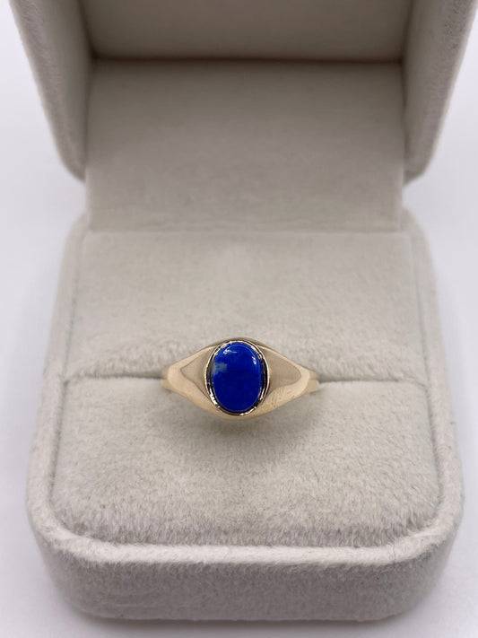 9ct gold lapis signet ring