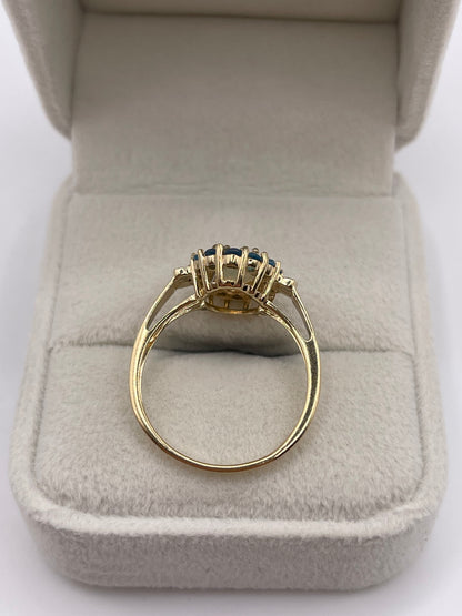 9ct gold opal and apatite ring