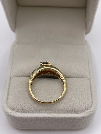 9ct gold tourmaline and zircon ring