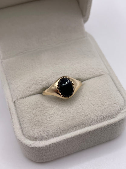 9ct gold onyx signet ring
