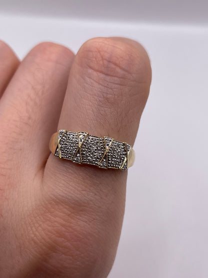9ct gold diamond cluster ring