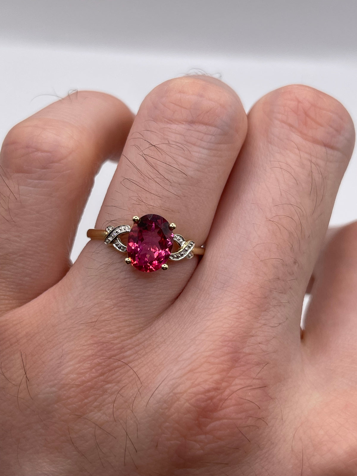 9ct gold topaz and diamond ring