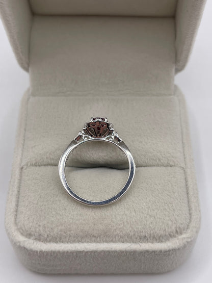 9ct white gold ruby and diamond ring