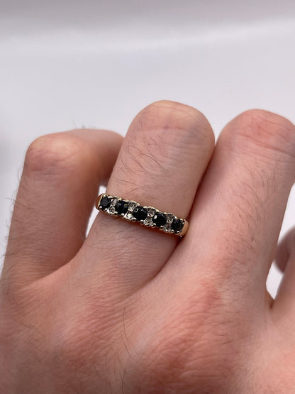 9ct gold sapphire and diamond ring