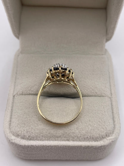 9ct gold sapphire and diamond ring