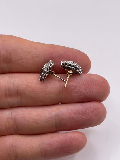 9ct gold sapphire and diamond earrings