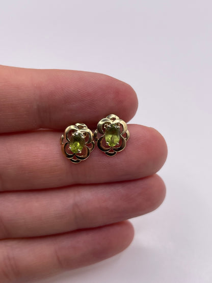 9ct gold peridot earrings