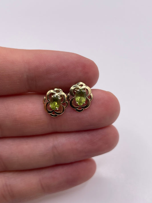 9ct gold peridot earrings