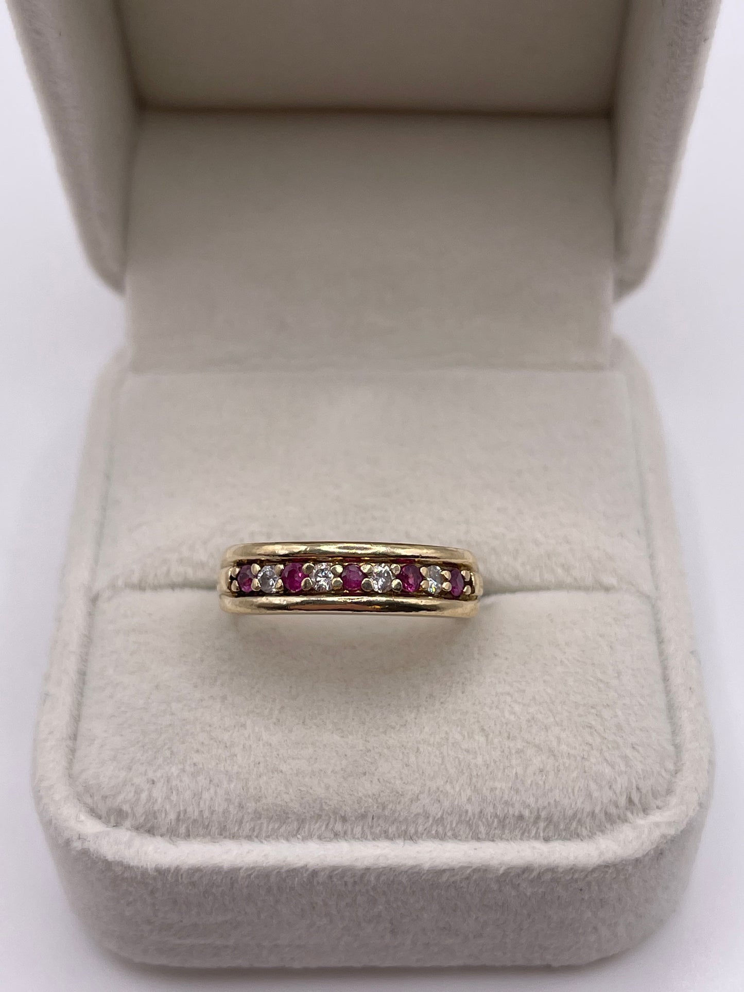 9ct gold ruby and diamond ring