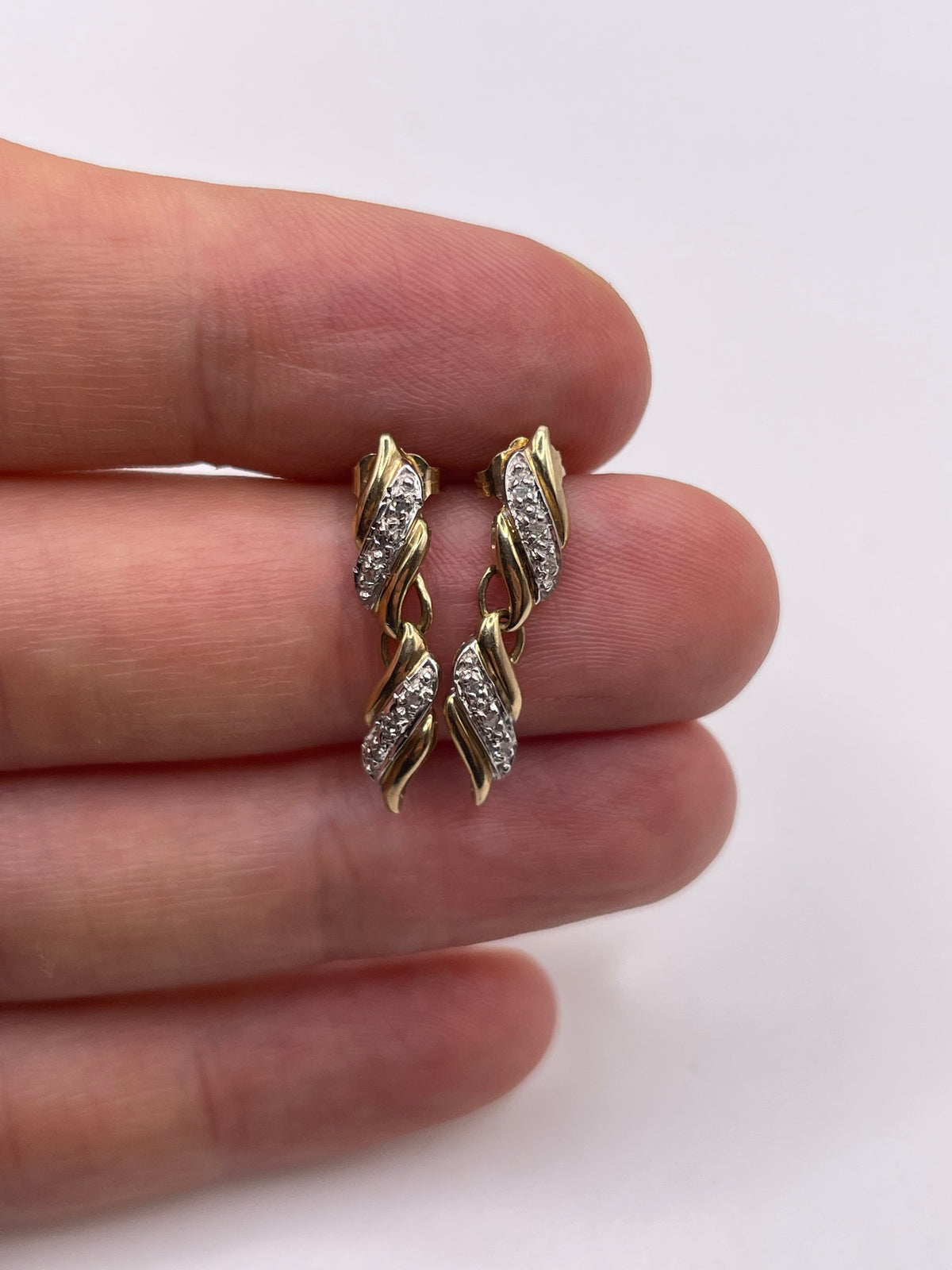 9ct gold diamond earrings