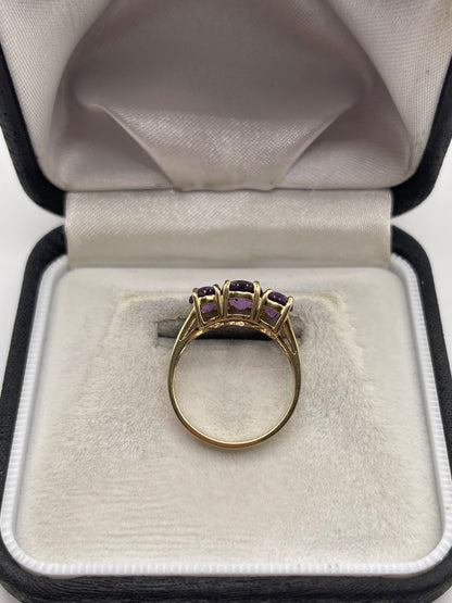 9ct gold amethyst ring