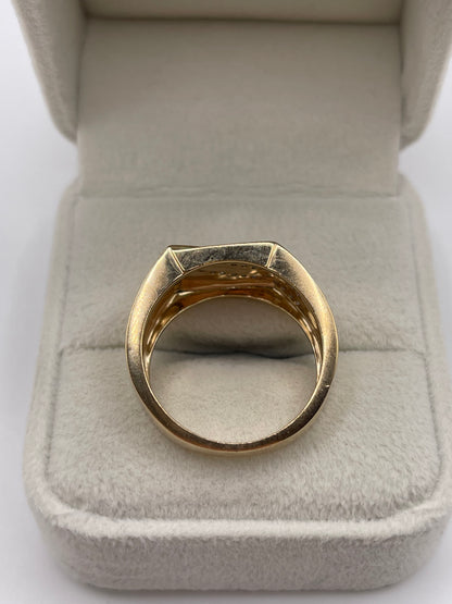 9ct gold diamond signet ring