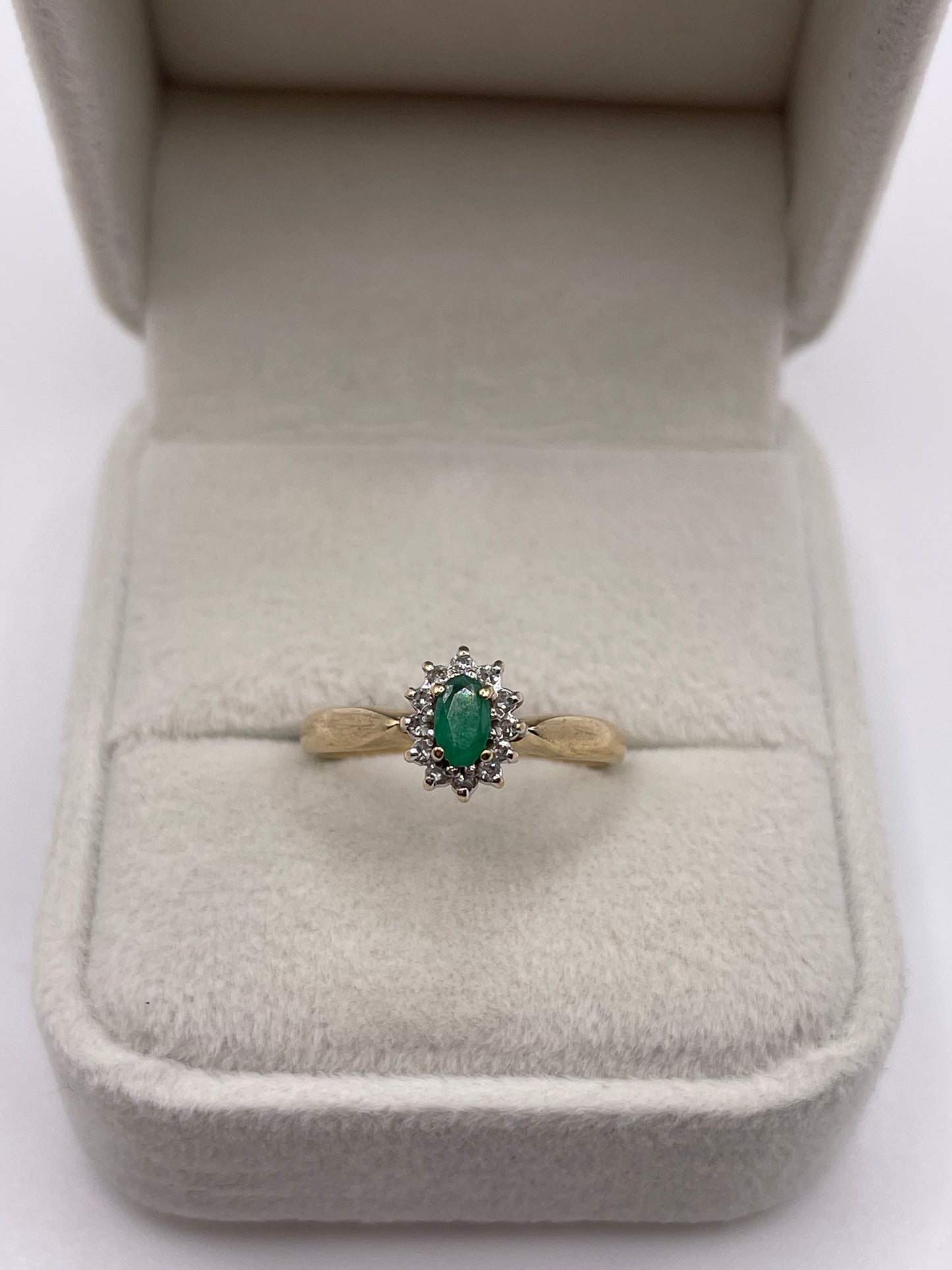 9ct gold emerald and diamond earrings