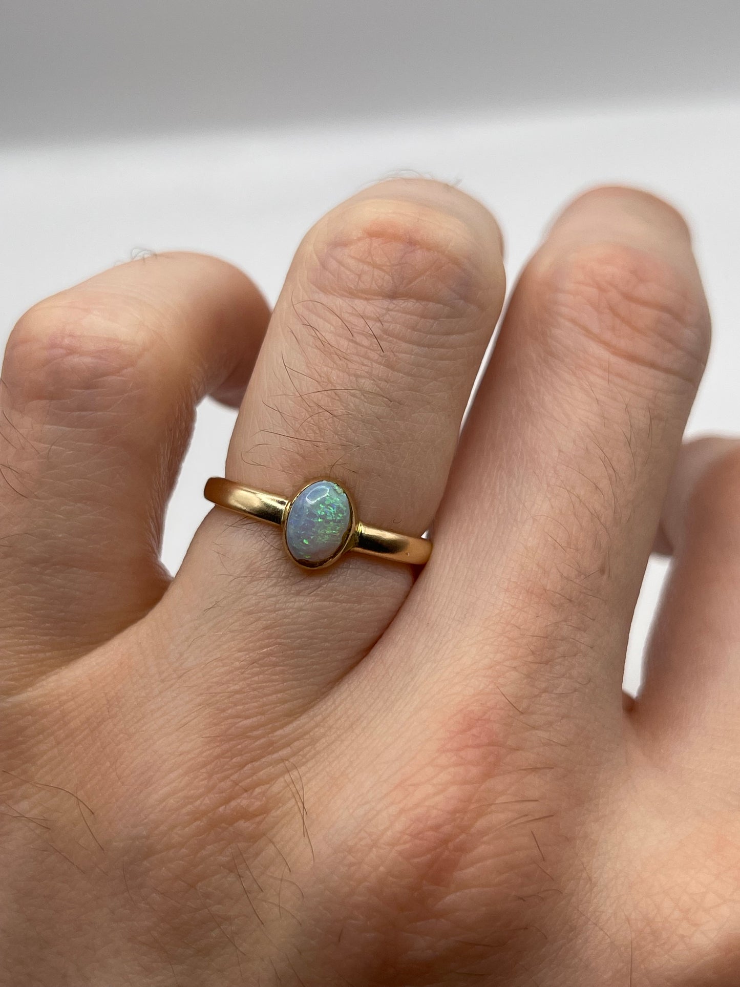 9ct rose gold opal ring