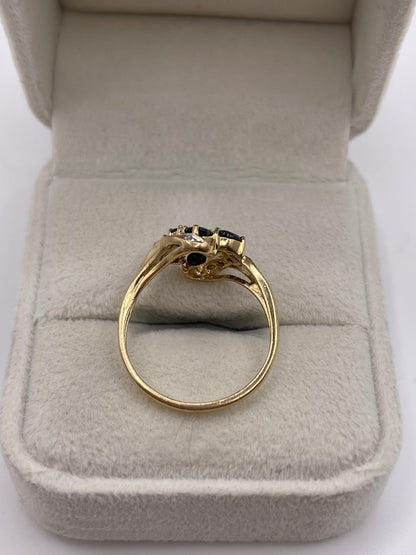 9ct gold sapphire and diamond ring