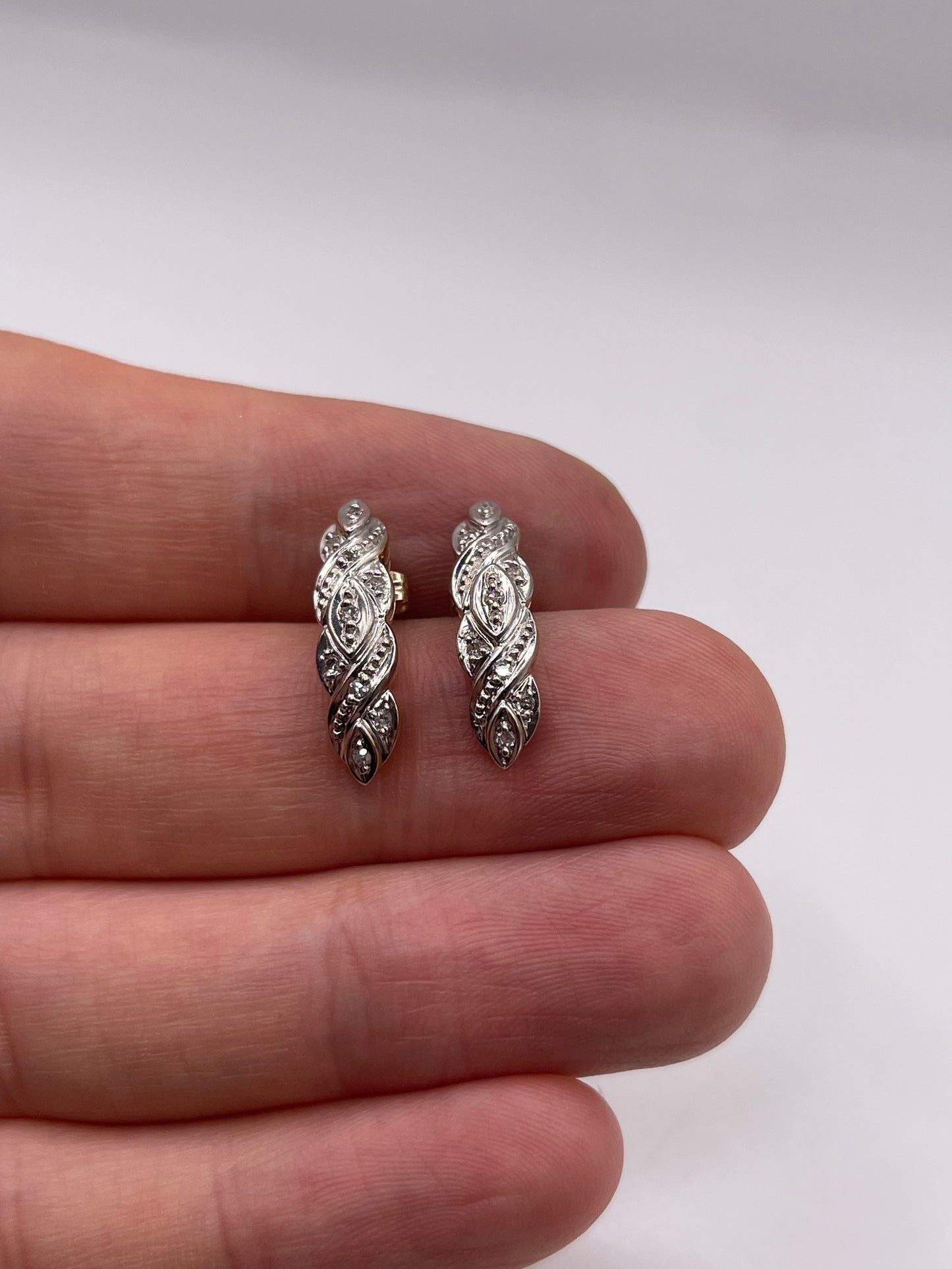 9ct gold diamond earrings