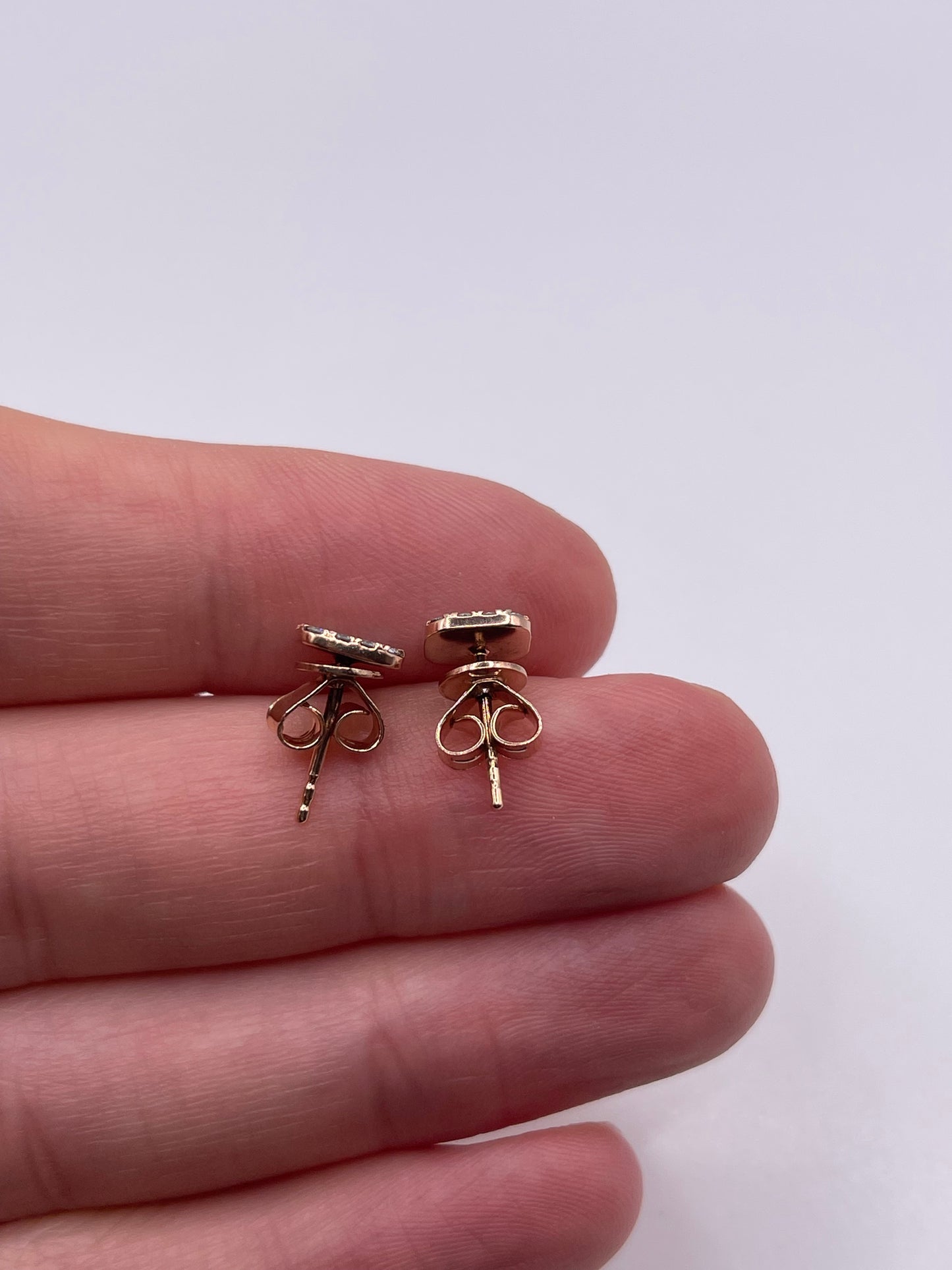 9ct rose gold diamond earrings