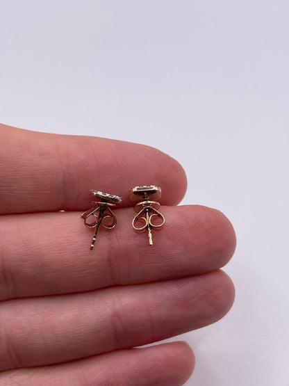9ct rose gold diamond earrings