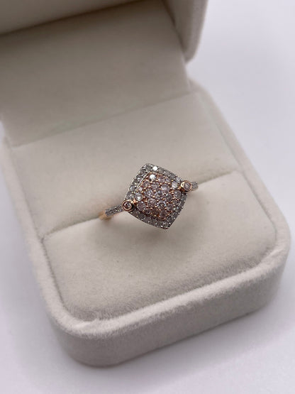 9ct rose gold diamond cluster ring