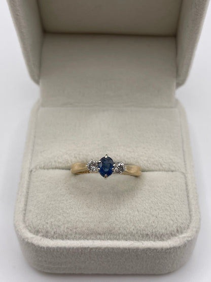 9ct gold sapphire and diamond ring