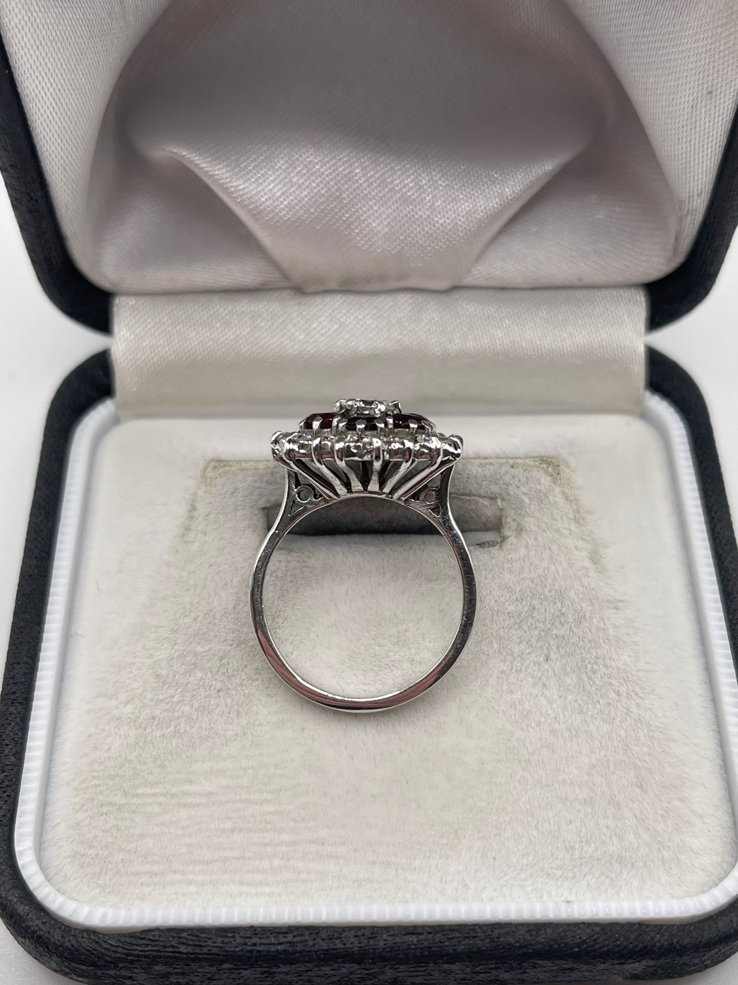 18ct white gold ruby and diamond ring