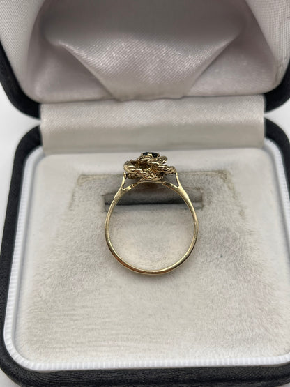 9ct gold sapphire knot ring