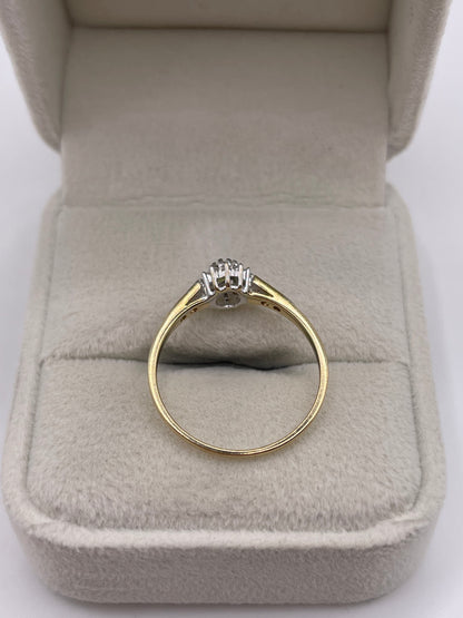 9ct gold quartz and diamond ring