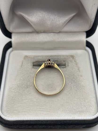 9ct gold ruby and diamond ring