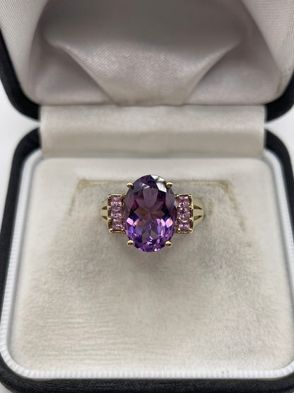 9ct gold amethyst ring