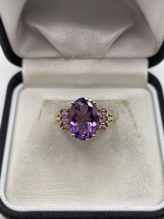 9ct gold amethyst ring