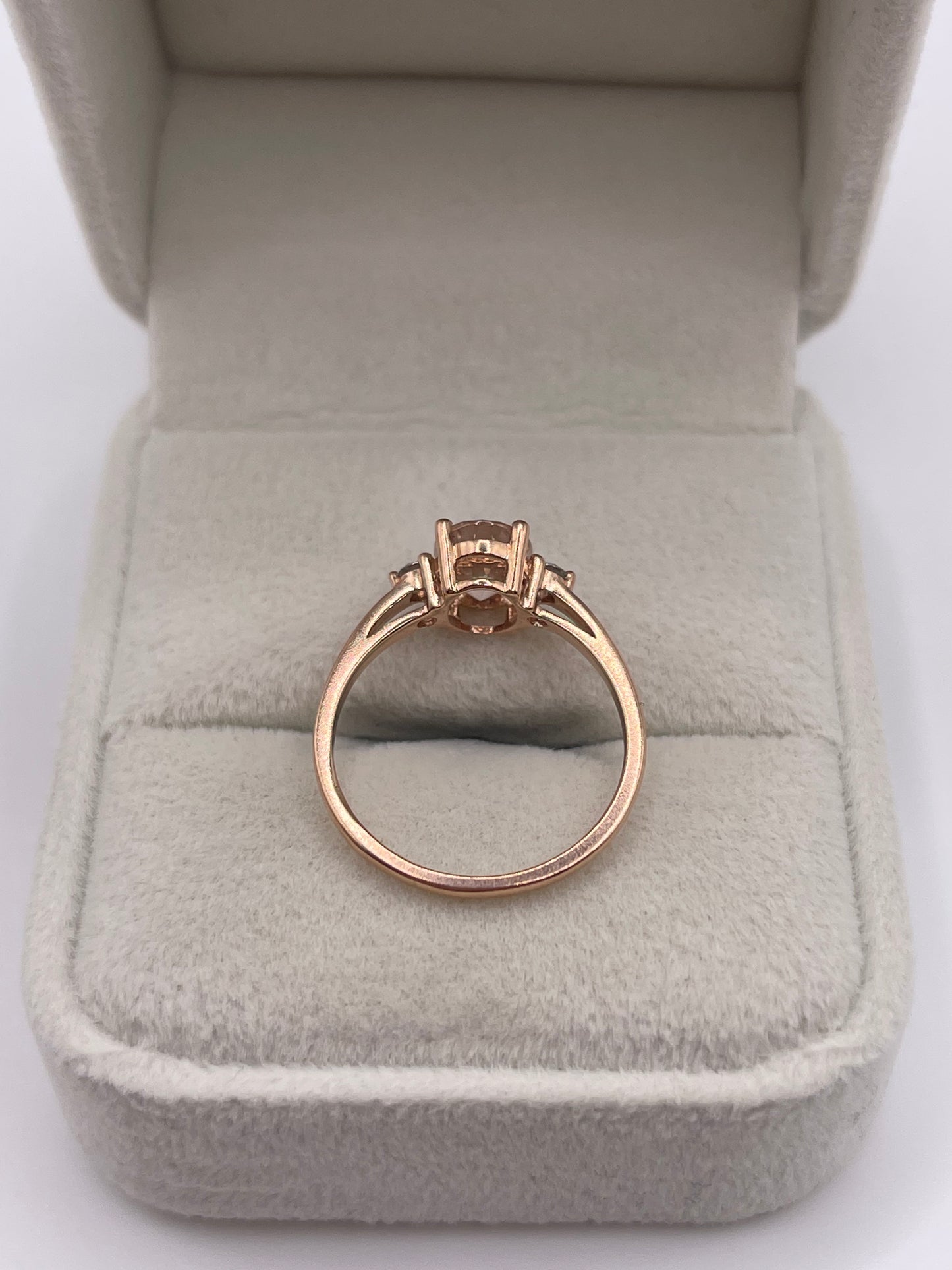 9ct rose gold morganite and diamond ring