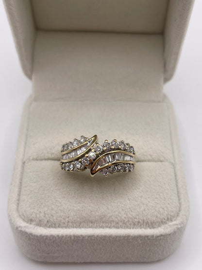 9ct gold diamond cluster ring