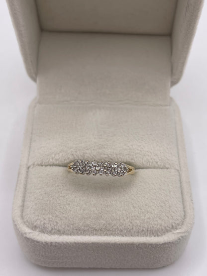 9ct gold diamond cluster ring