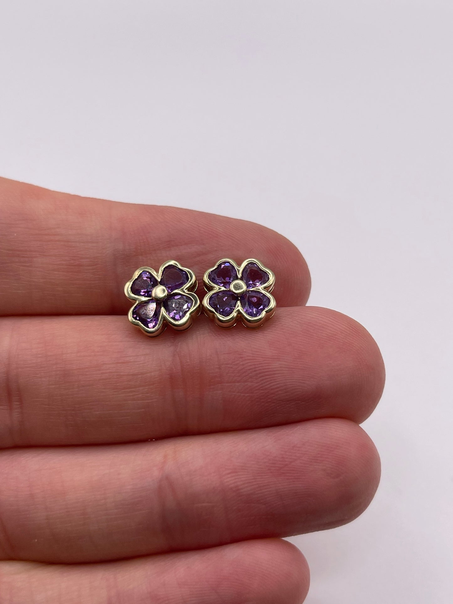 9ct gold amethyst earrings