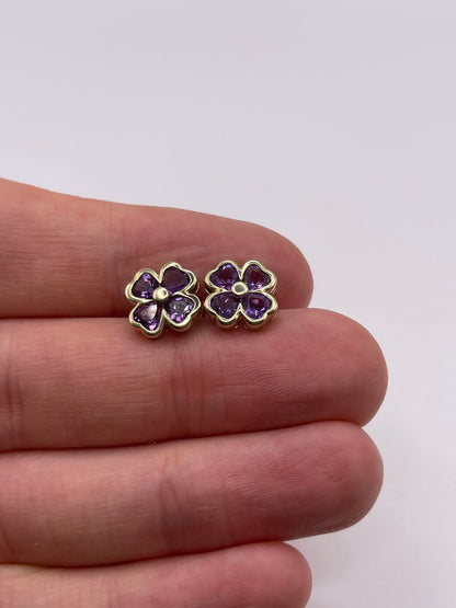 9ct gold amethyst earrings