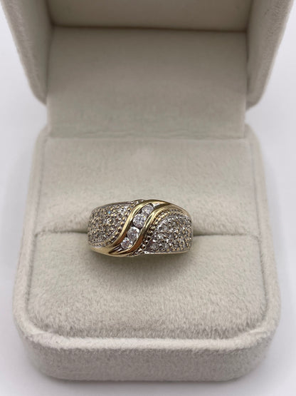 9ct gold diamond cluster ring